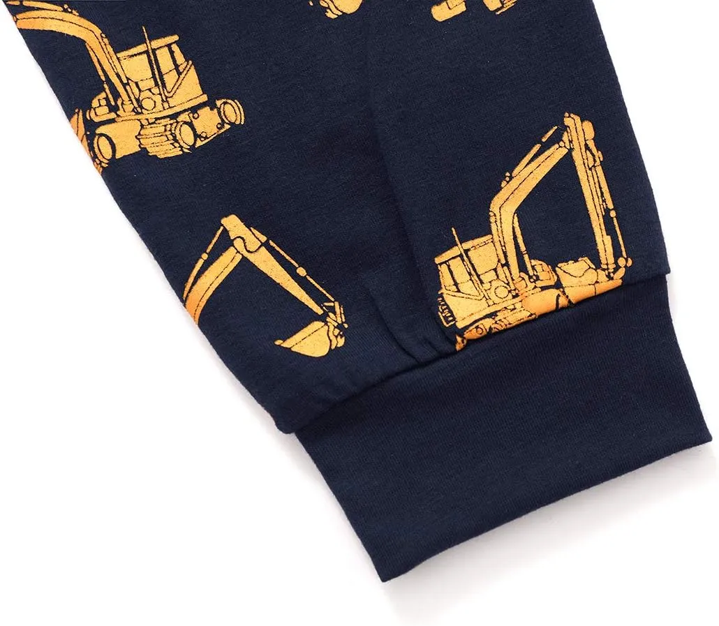 Little Hand Toddler Boys Pajamas Monster Truck Cotton Planets Sleepwear Pjs Sets Long Sleeve Excavator Jammies