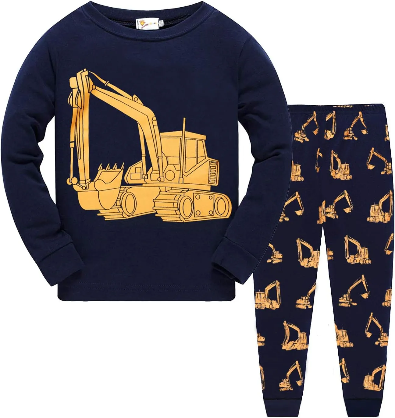 Little Hand Toddler Boys Pajamas Monster Truck Cotton Planets Sleepwear Pjs Sets Long Sleeve Excavator Jammies