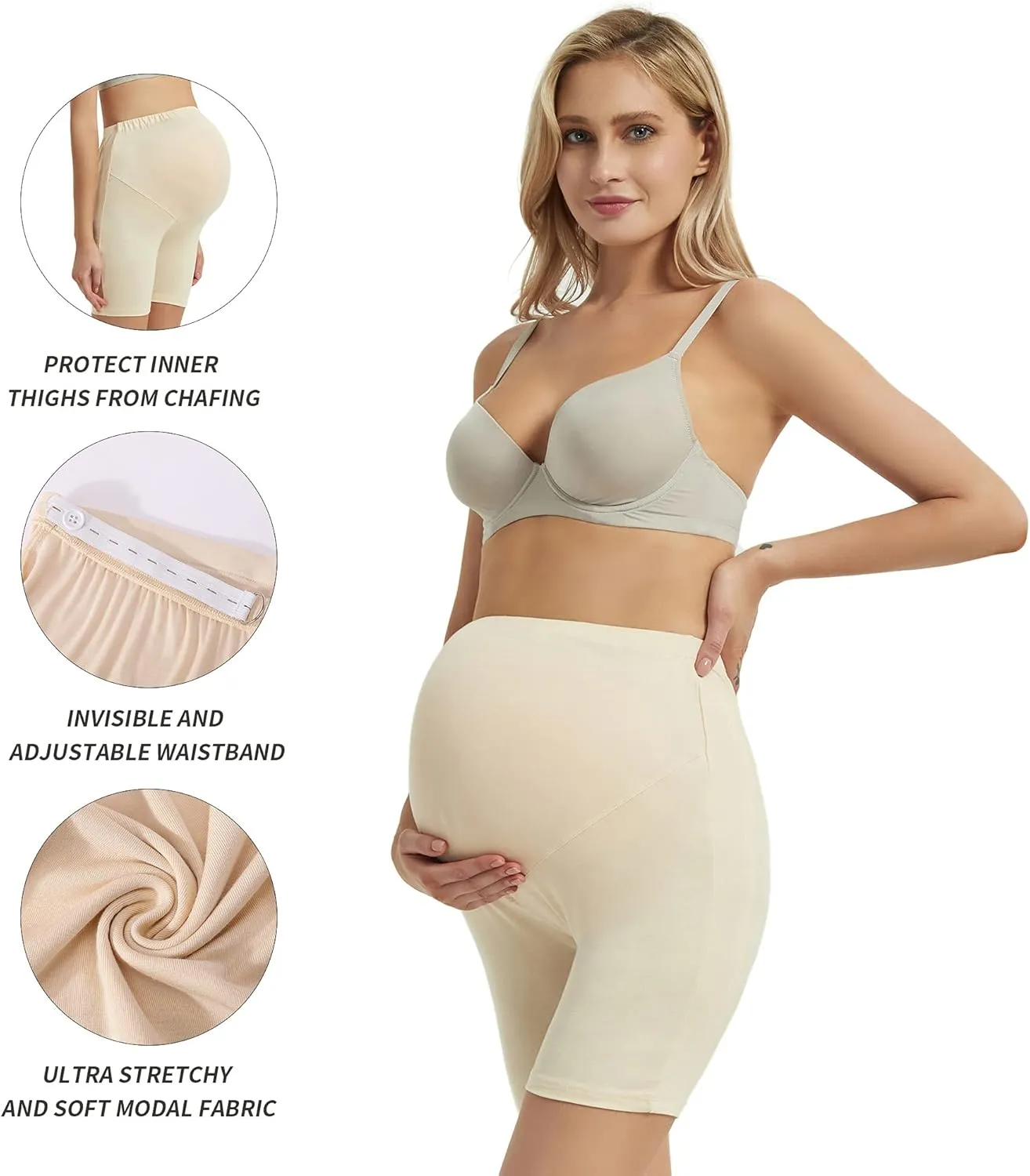 Maternity Shorts for Women Over The Belly Pregnancy Short Leggings Under Dress
