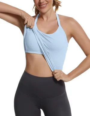 MathCat Seamless Workout Tank Tops with Built in Bra，Racerback Athletic Tank Tops Ribbed Soft Yoga Shirts