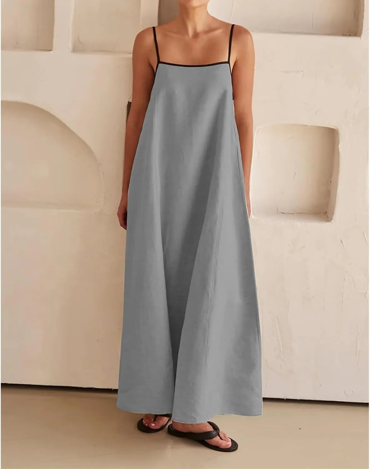 Maxi Dresses for Women 2025 Sundress Loungewear Sleeveless Halter Dress Summer Flowy Swing Dresses Elegant 2025