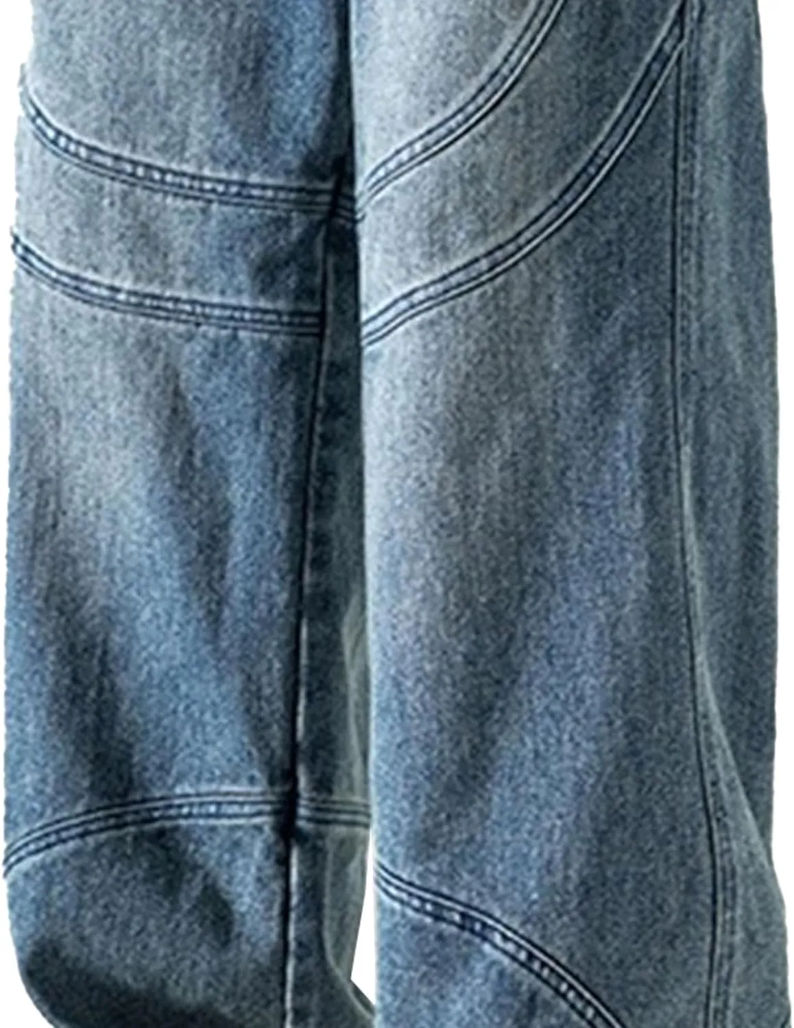 Mens Baggy Jeans Vintage Relaxed Straight Leg Denim Pants Hip Hop Loose Fit Elastic Waist Distressed Trousers