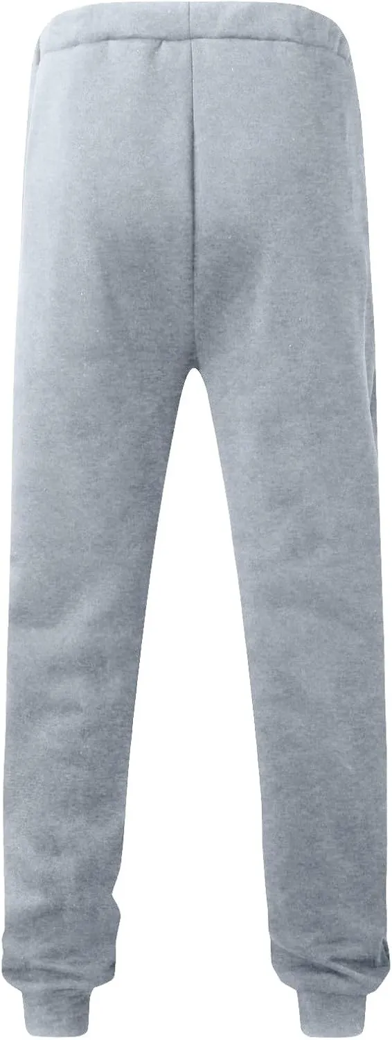 Men's Casual Joggers Sweatpants, Baggy Elastic Waist Drawstring Trousers Workout Long Sweat Pants with Zipper Pockets