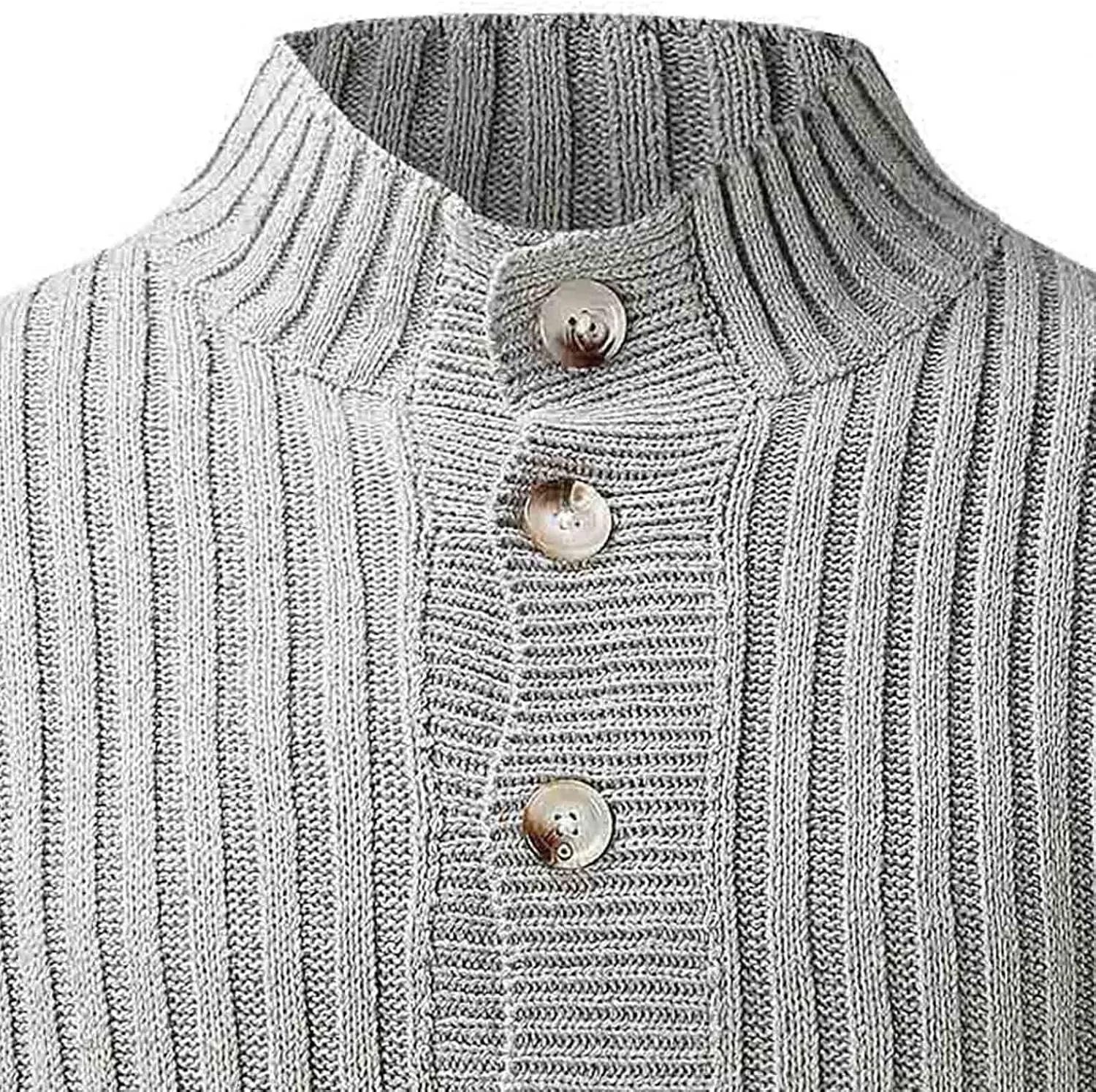 Mens Casual Stand Collar Cable Knit Cardigans Regular Fit Button Down Long Sleeve Casual Open Front Cardigan Sweaters