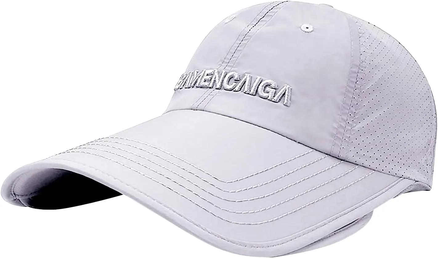 Mens Cool Mesh Baseball Cap Retractable Wide Brim Quick Dry Golf Fishing Running Hat Women Ponytail Beach Sun Visor Hat