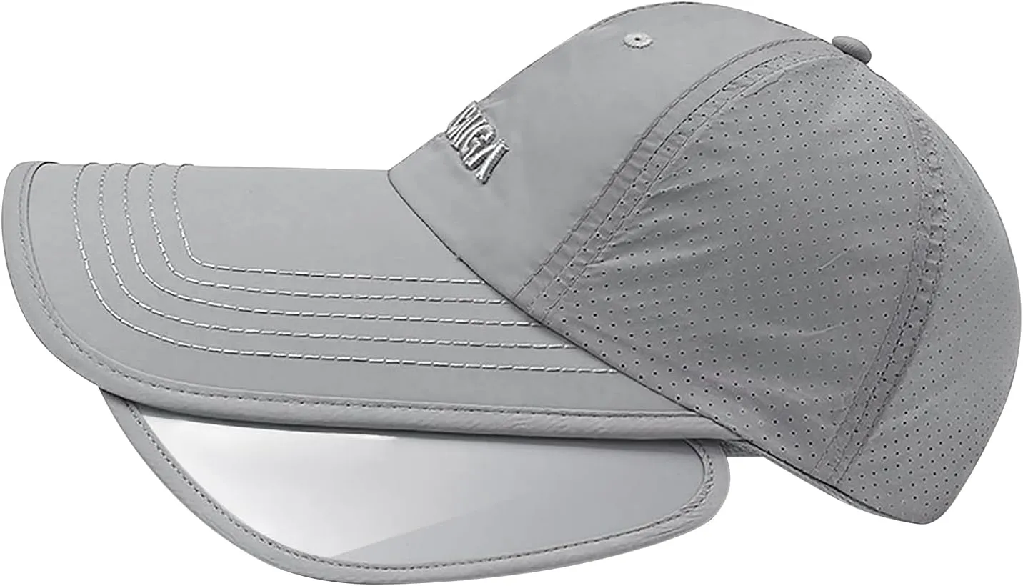Mens Cool Mesh Baseball Cap Retractable Wide Brim Quick Dry Golf Fishing Running Hat Women Ponytail Beach Sun Visor Hat