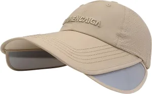 Mens Cool Mesh Baseball Cap Retractable Wide Brim Quick Dry Golf Fishing Running Hat Women Ponytail Beach Sun Visor Hat