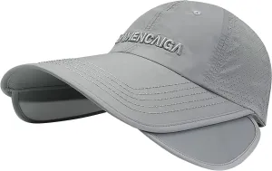 Mens Cool Mesh Baseball Cap Retractable Wide Brim Quick Dry Golf Fishing Running Hat Women Ponytail Beach Sun Visor Hat