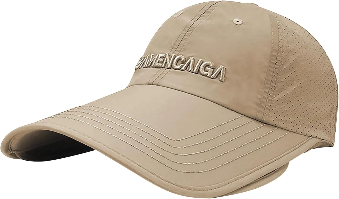 Mens Cool Mesh Baseball Cap Retractable Wide Brim Quick Dry Golf Fishing Running Hat Women Ponytail Beach Sun Visor Hat