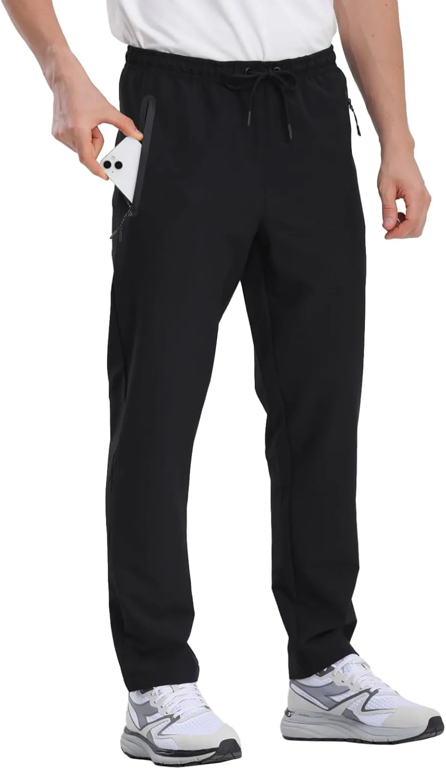 Men's Hiking Pants,Breathable Quick Dry Fishing Running Athletic Active Jogger Sweat Pant with Zipper Pockets