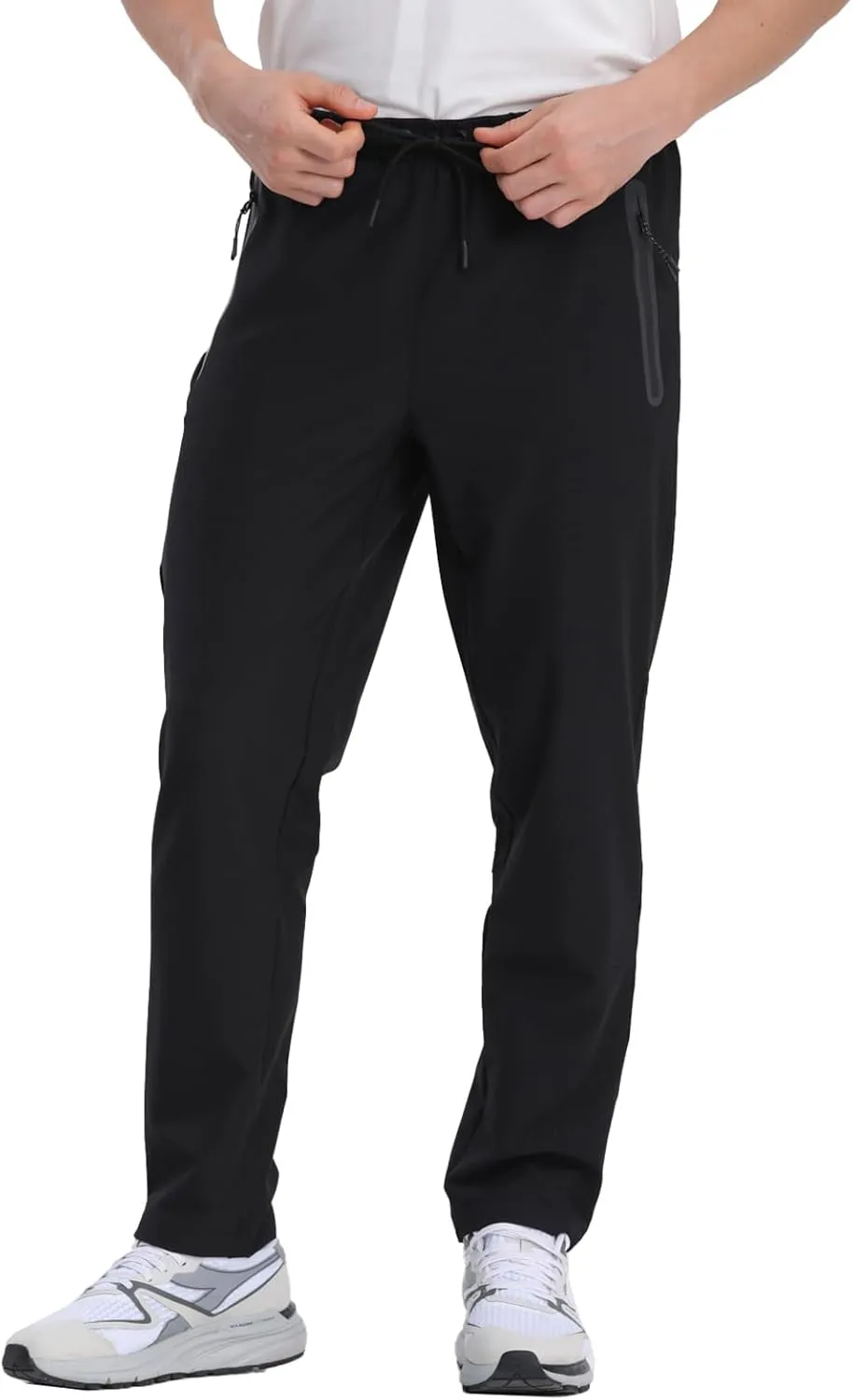 Men's Hiking Pants,Breathable Quick Dry Fishing Running Athletic Active Jogger Sweat Pant with Zipper Pockets