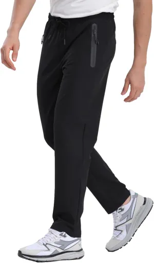 Men's Hiking Pants,Breathable Quick Dry Fishing Running Athletic Active Jogger Sweat Pant with Zipper Pockets