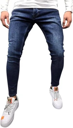 Men's Jeans Slim Fit Stretch Jeans Ripped Skinny Jeans for Men, Distressed Straight Leg Fashion Comfort Flex Waist Pants
