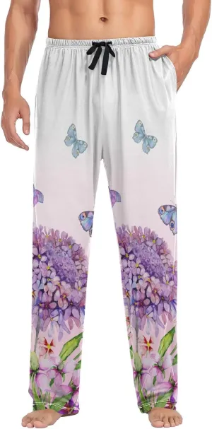 Men's Pajama Pants Straight Trouser Sleep Lounge Pants Sleepwear with Pockets
