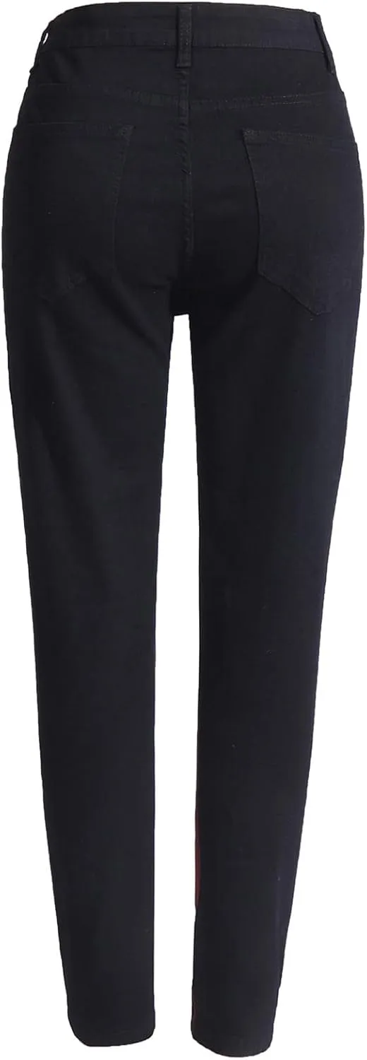 Mens Pants Jeans Relaxed Fit Classic Comfort Flex Retro Jeans Pants Lightweight Elastic Waist Tapered Denim Trousers