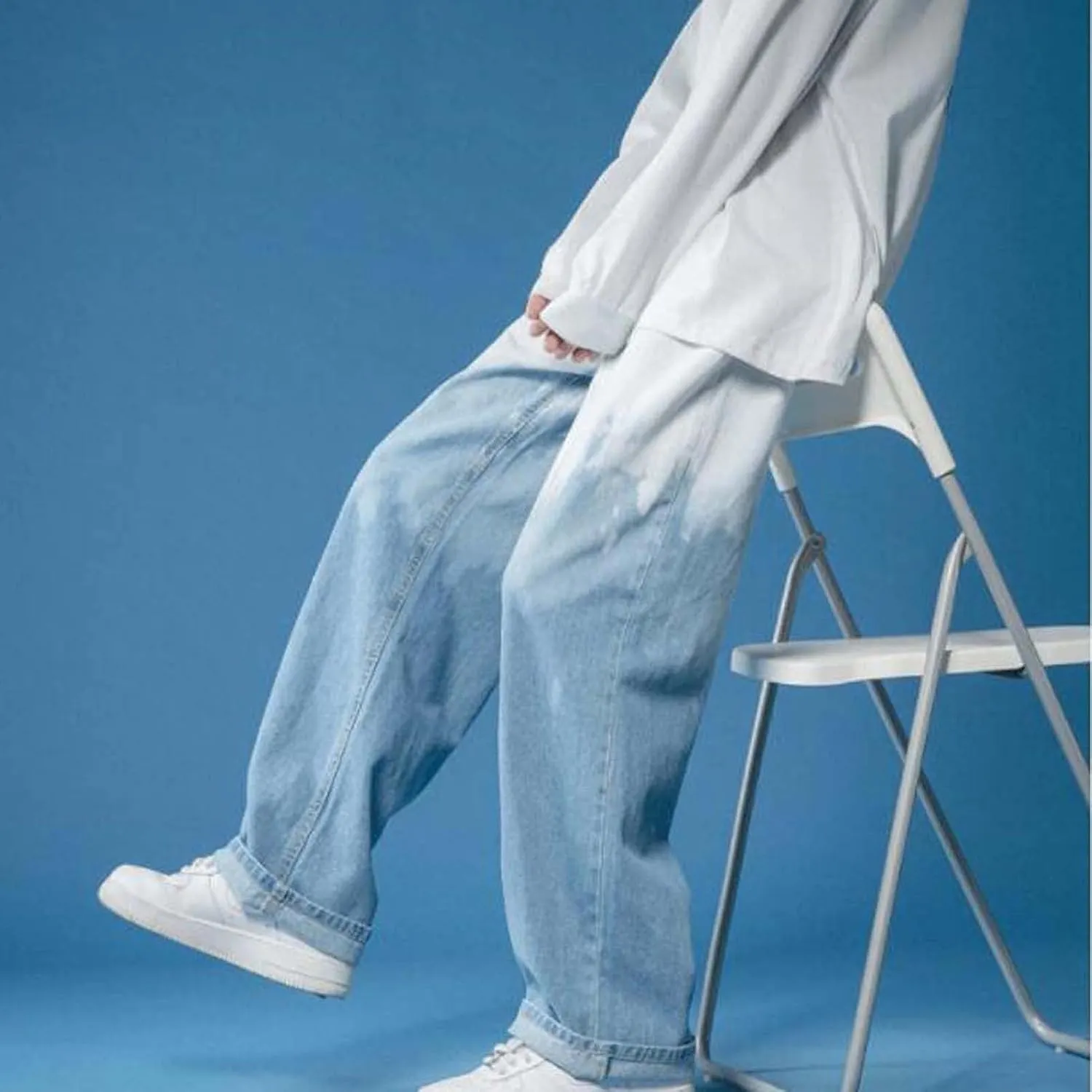 Men's Relaxed Fit Jeans - Fashion Baggy Comfort Hip Hop Denim Pants Men's Loose Straight-Leg Jeans