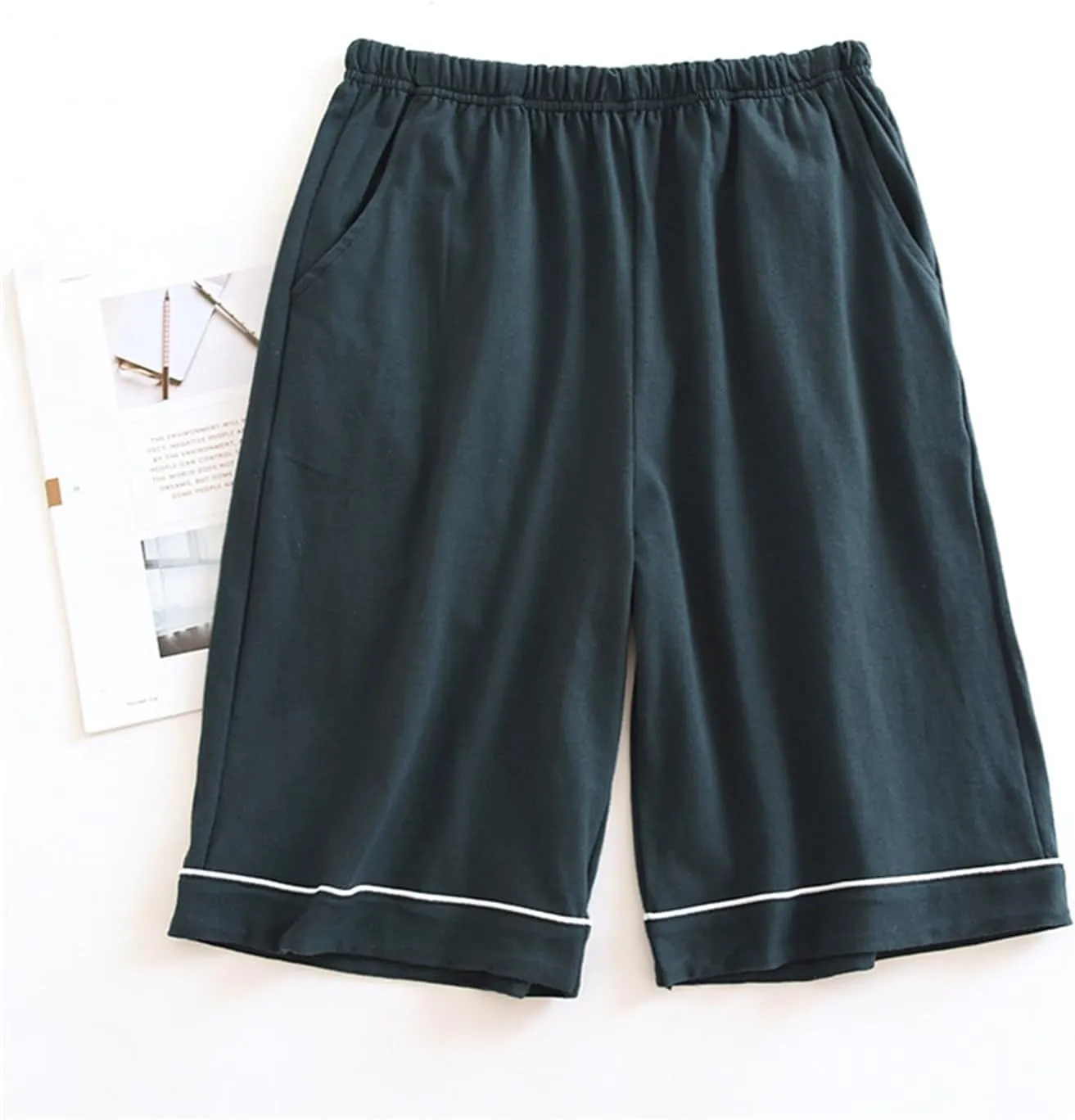 Mens Sleepwear Shorts Ultra-Soft Stretch Boxer Modal Lounge Pajama Bottoms with Pockets