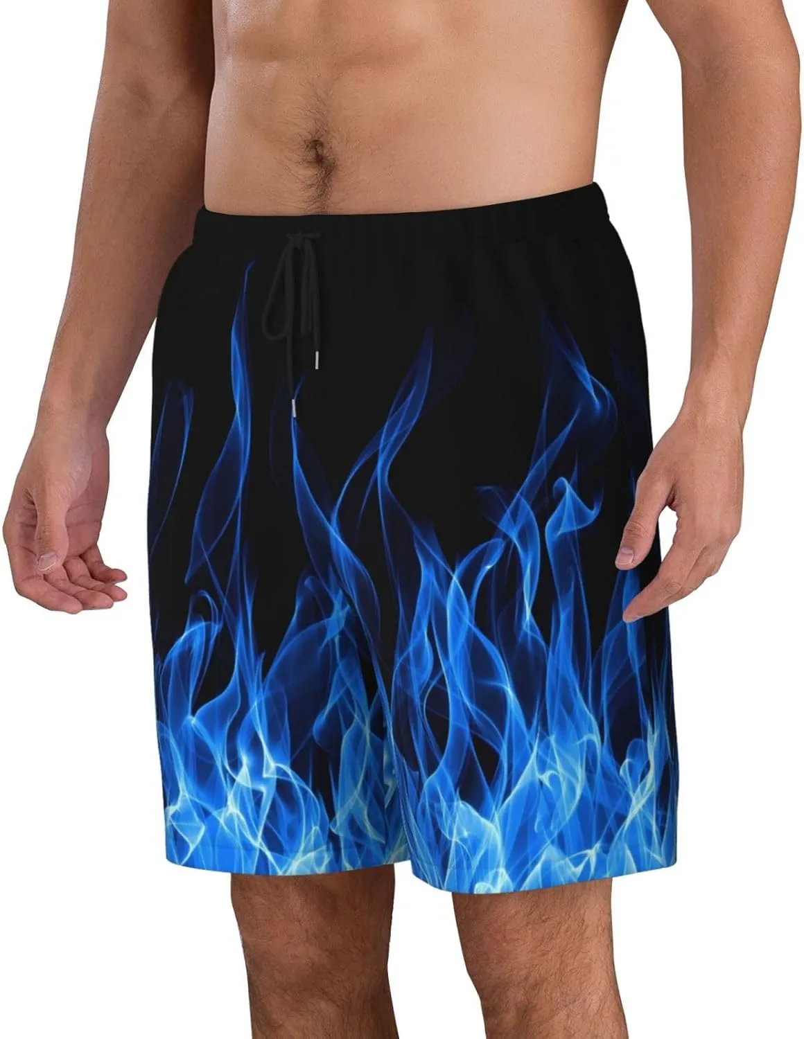 Men's Swim Trunks Quick Dry 3D Printed Beach Board Shorts with Pockets Cool Mesh Lining Bathing Suits
