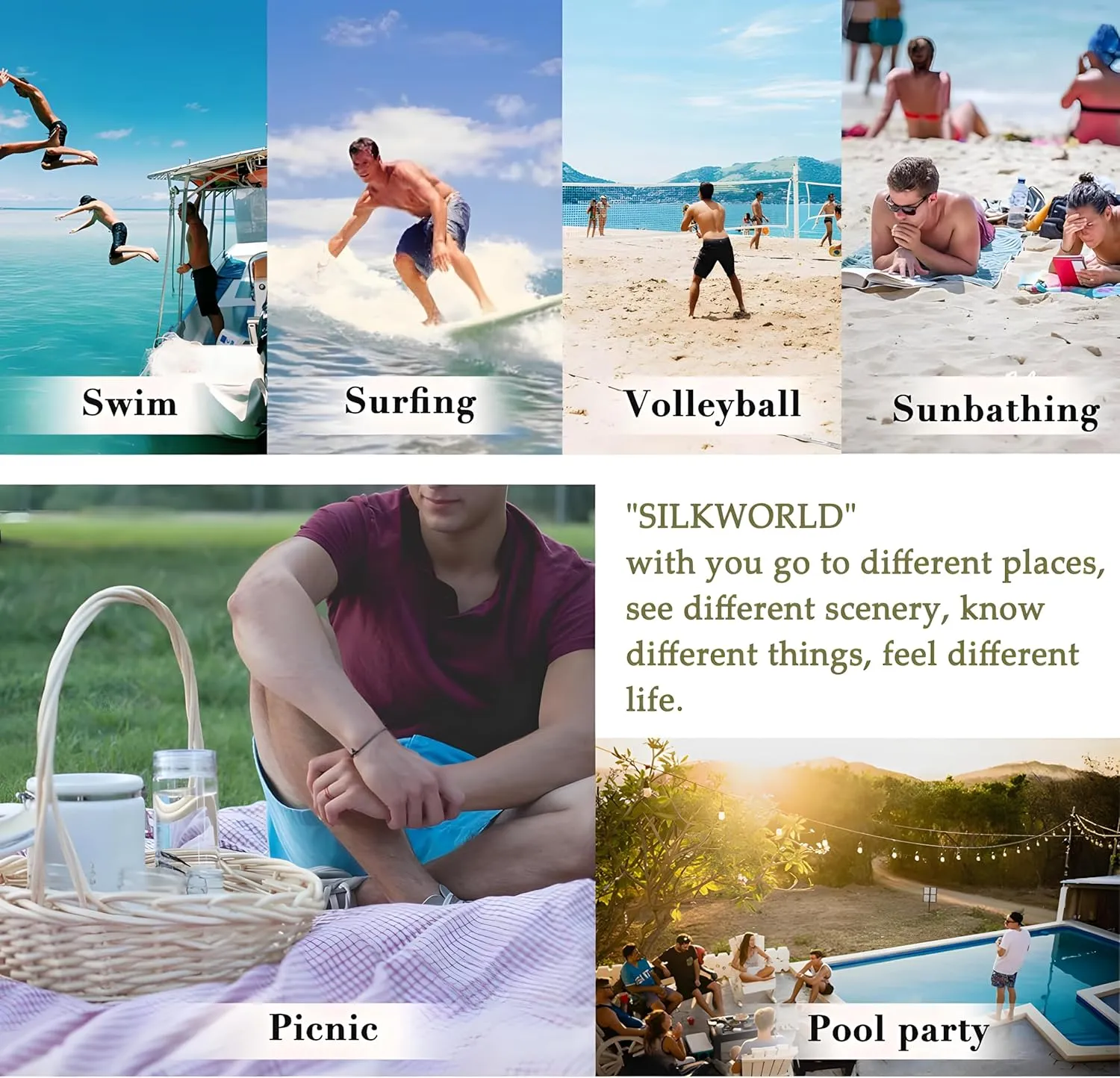 Men's Swim Trunks Quick Dry 3D Printed Beach Board Shorts with Pockets Cool Mesh Lining Bathing Suits