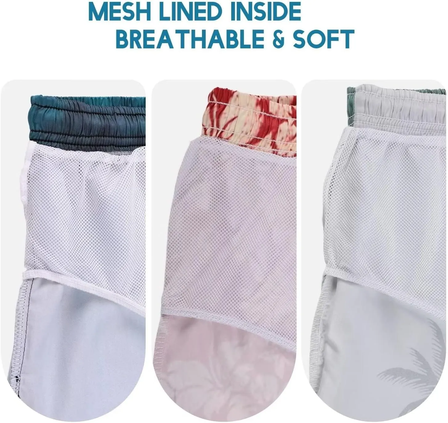 Men's Swim Trunks Quick Dry 3D Printed Beach Board Shorts with Pockets Cool Mesh Lining Bathing Suits