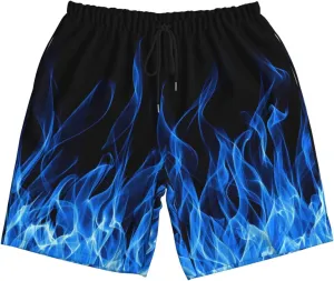 Men's Swim Trunks Quick Dry 3D Printed Beach Board Shorts with Pockets Cool Mesh Lining Bathing Suits