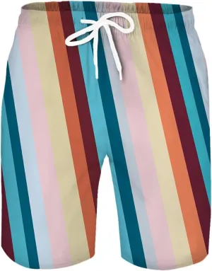 Men's Swim Trunks Quick Dry 3D Printed Beach Board Shorts with Pockets Cool Mesh Lining Bathing Suits