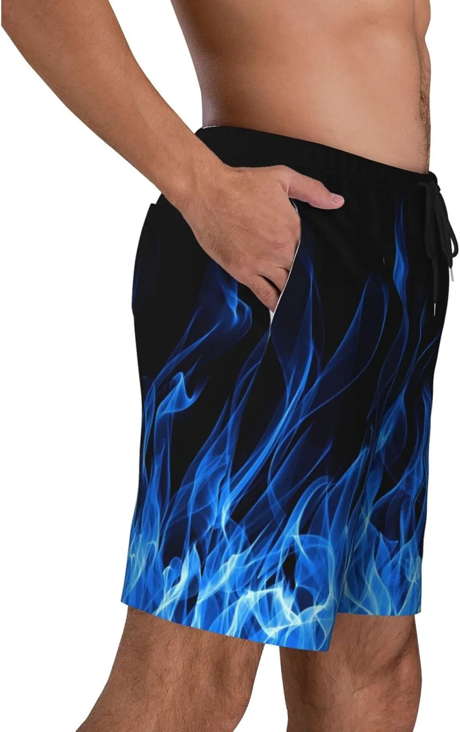 Men's Swim Trunks Quick Dry 3D Printed Beach Board Shorts with Pockets Cool Mesh Lining Bathing Suits
