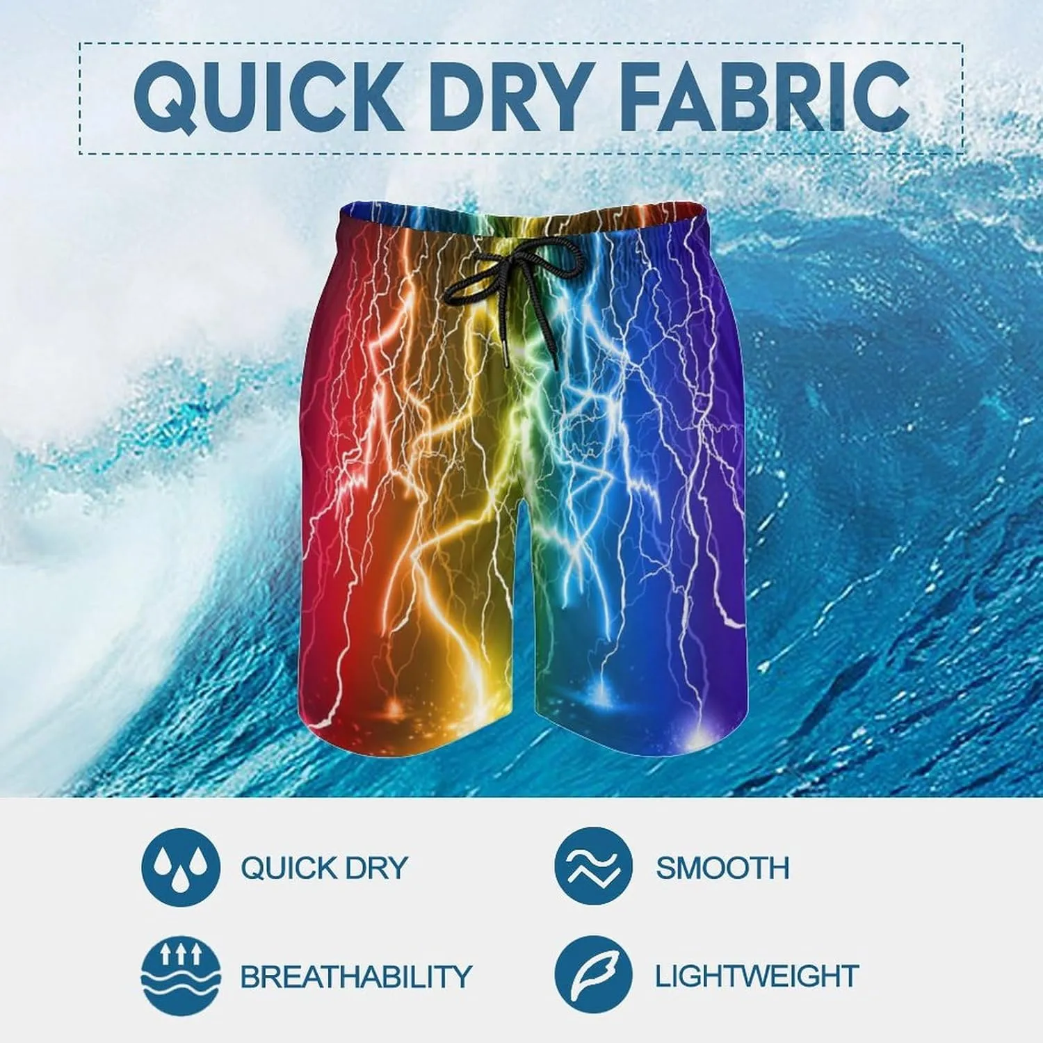 Men's Swim Trunks Quick Dry Board Shorts Beach Shorts Cool Mesh Lining Bathing Suits with Pockets