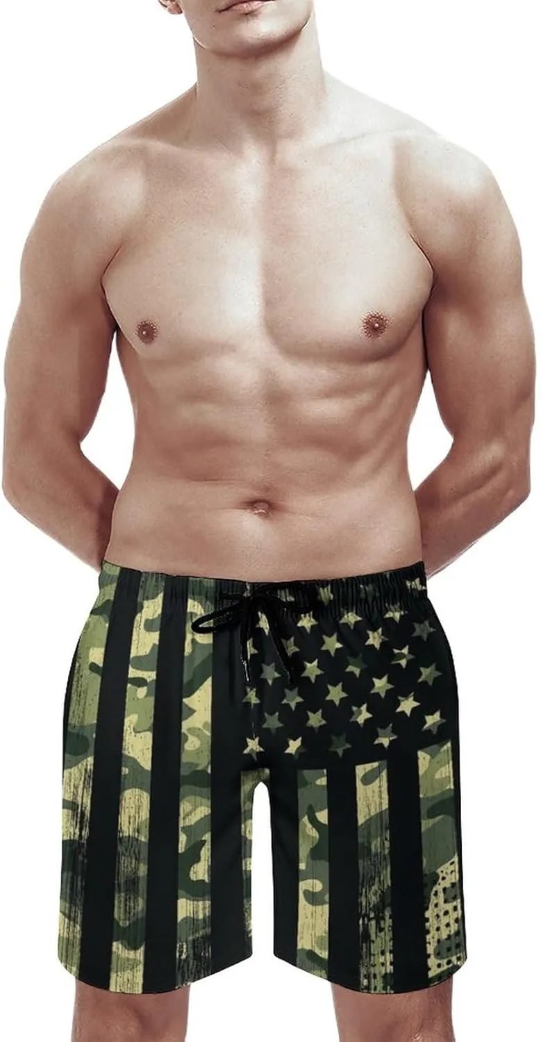 Men's Swim Trunks Quick Dry Board Shorts Beach Shorts Cool Mesh Lining Bathing Suits with Pockets