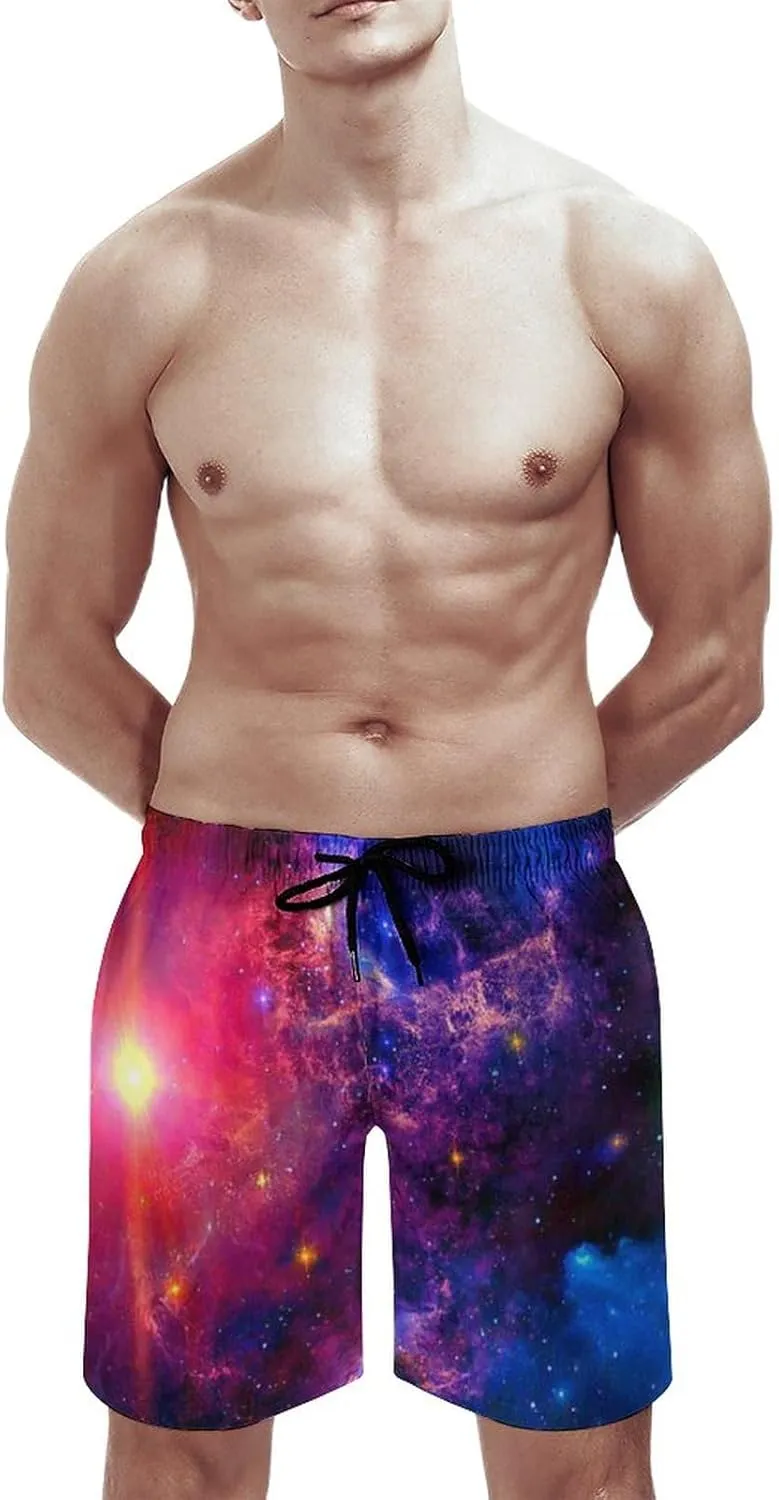 Men's Swim Trunks Quick Dry Board Shorts Beach Shorts Cool Mesh Lining Bathing Suits with Pockets