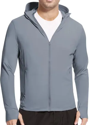 Men's UPF 50  Sun Protection Shirts Cooling SPF Hoodie Jacket Pocket Long Sleeve UV Clothing for Fishing Hiking