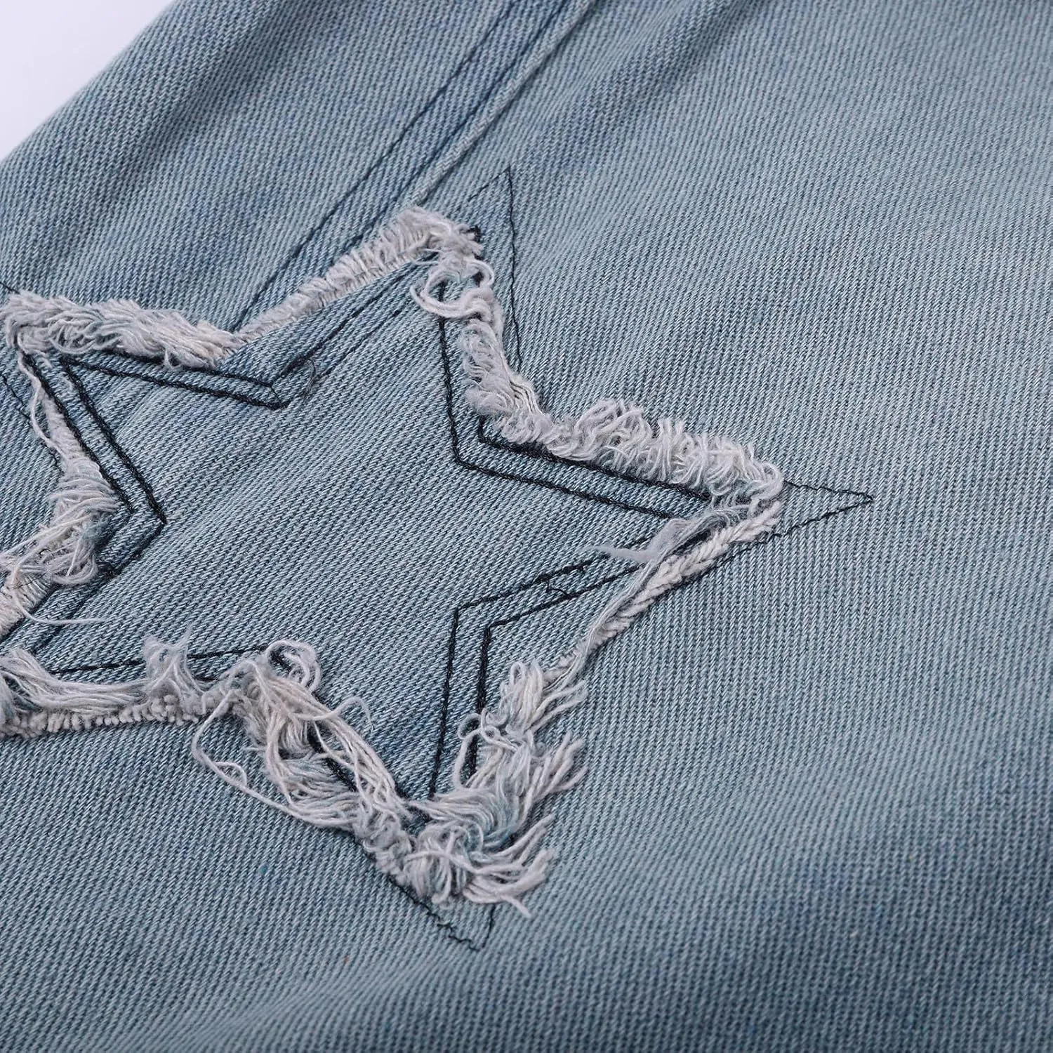 Mens Y2k Jeans Star High Waisted Hip Hop Y2K Streetwear Jeans Loose Baggy Embroidery Aesthetic Harajuku Denim Pants Trousers