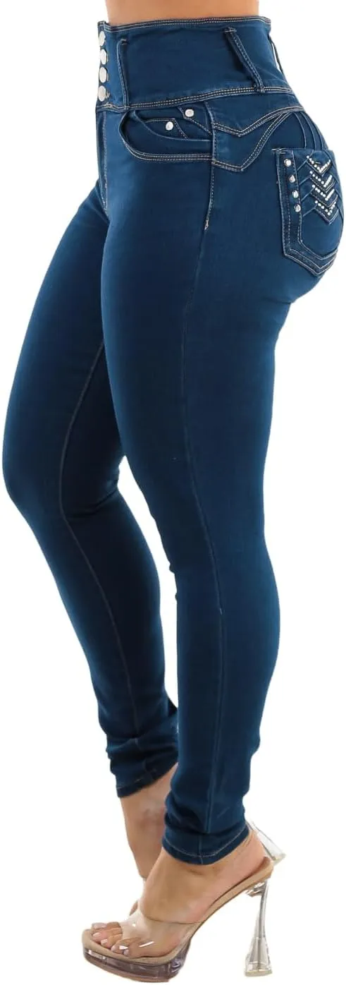 Moda Xpress Super High Waisted Butt Lifting Jeans for Women - Levanta Cola Skinny Jeans