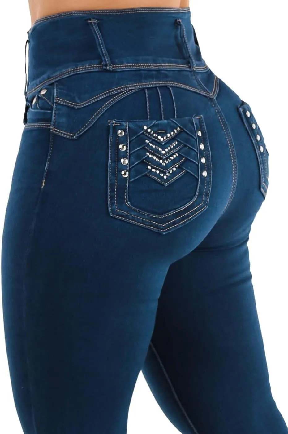 Moda Xpress Super High Waisted Butt Lifting Jeans for Women - Levanta Cola Skinny Jeans