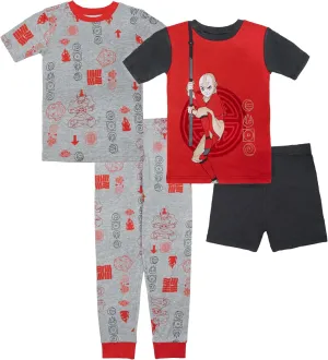 Nickelodeon Boys' 4-Piece Snug-fit Cotton Pajama Set, Soft & Cute for Kids