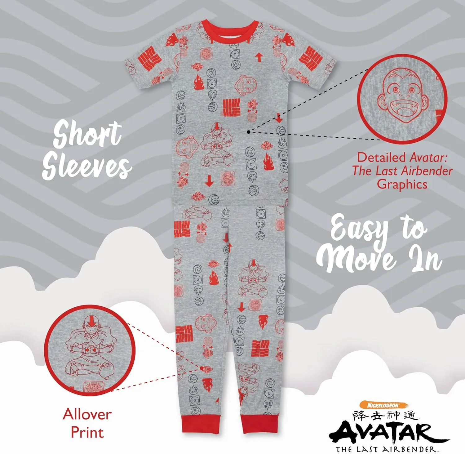 Nickelodeon Boys' 4-Piece Snug-fit Cotton Pajama Set, Soft & Cute for Kids