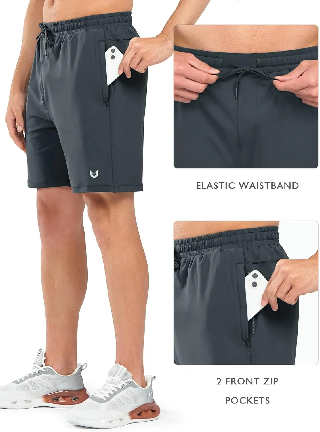 NORTHYARD Men's 7" Gym Shorts Knit Athletic Tennis Shorts for Men with Zipper Pockets for Workout Athletic Training