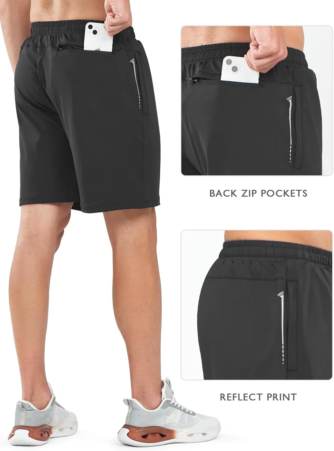 NORTHYARD Men's 7" Gym Shorts Knit Athletic Tennis Shorts for Men with Zipper Pockets for Workout Athletic Training