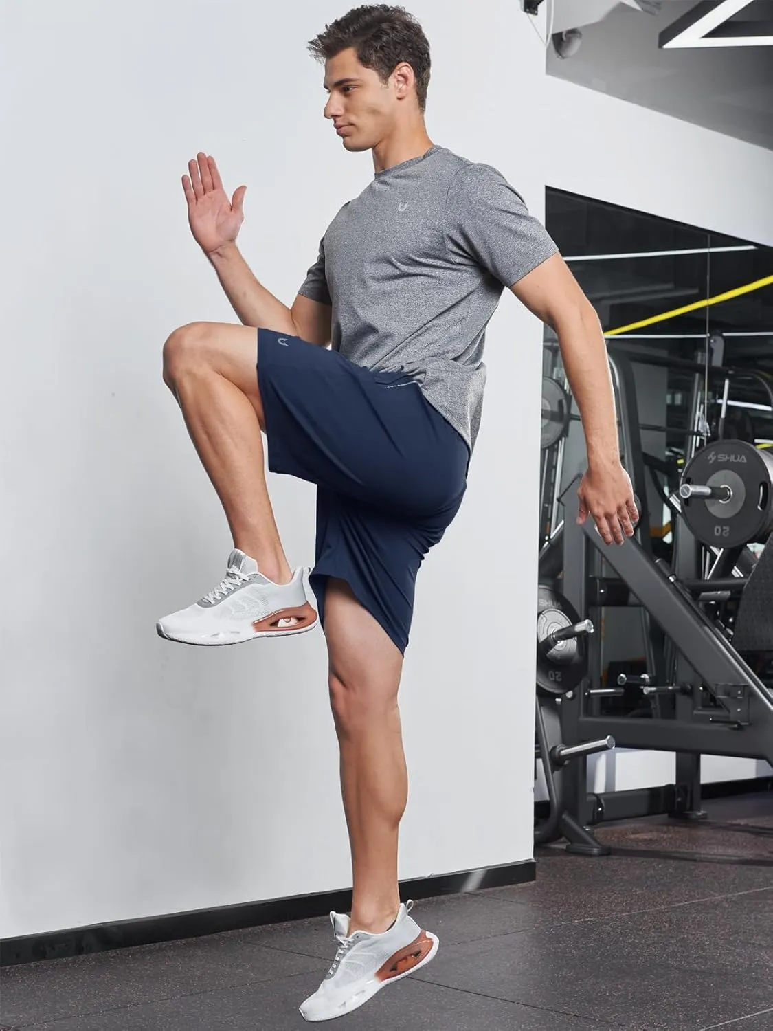 NORTHYARD Men's 7" Gym Shorts Knit Athletic Tennis Shorts for Men with Zipper Pockets for Workout Athletic Training