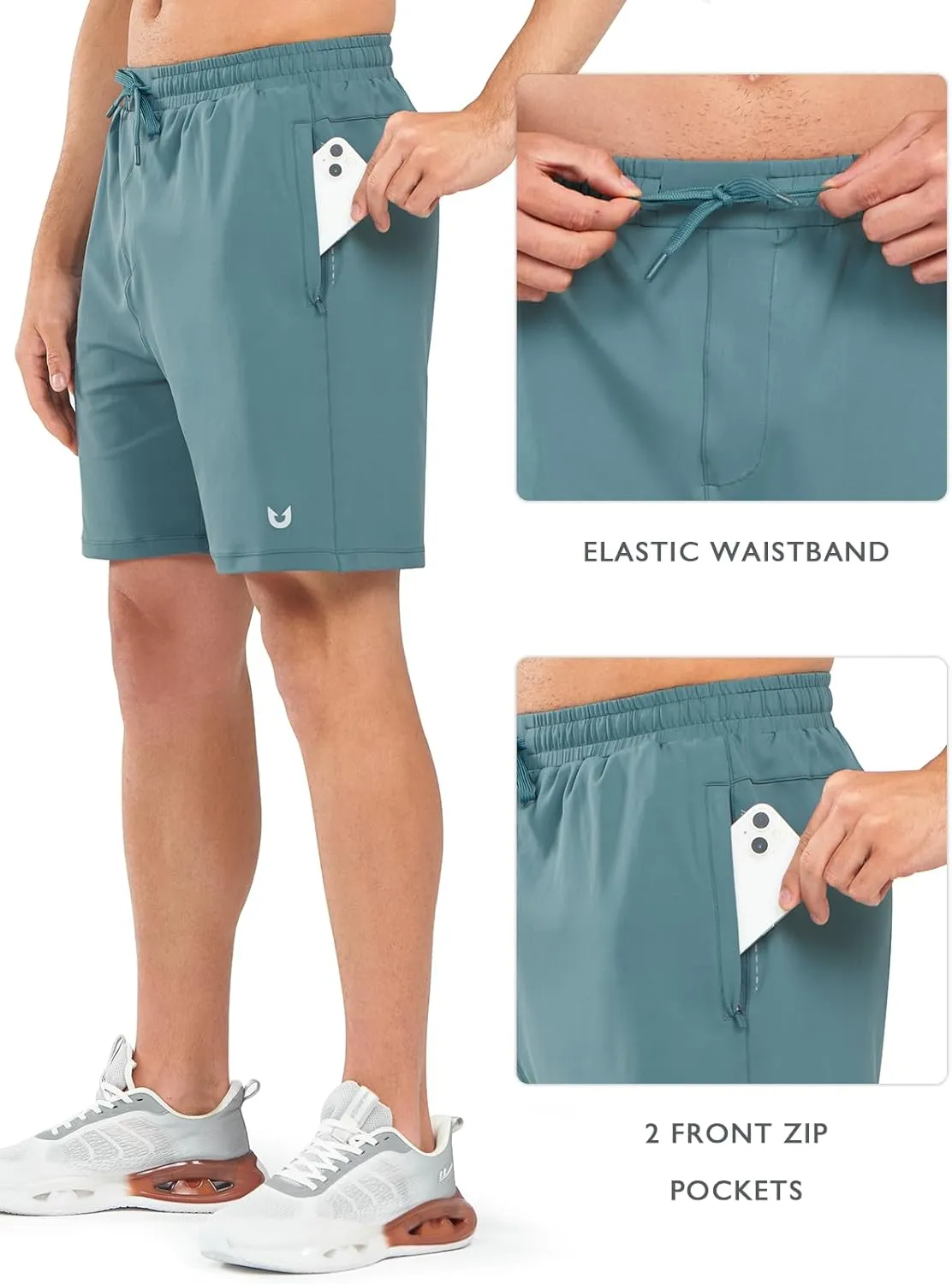NORTHYARD Men's 7" Gym Shorts Knit Athletic Tennis Shorts for Men with Zipper Pockets for Workout Athletic Training