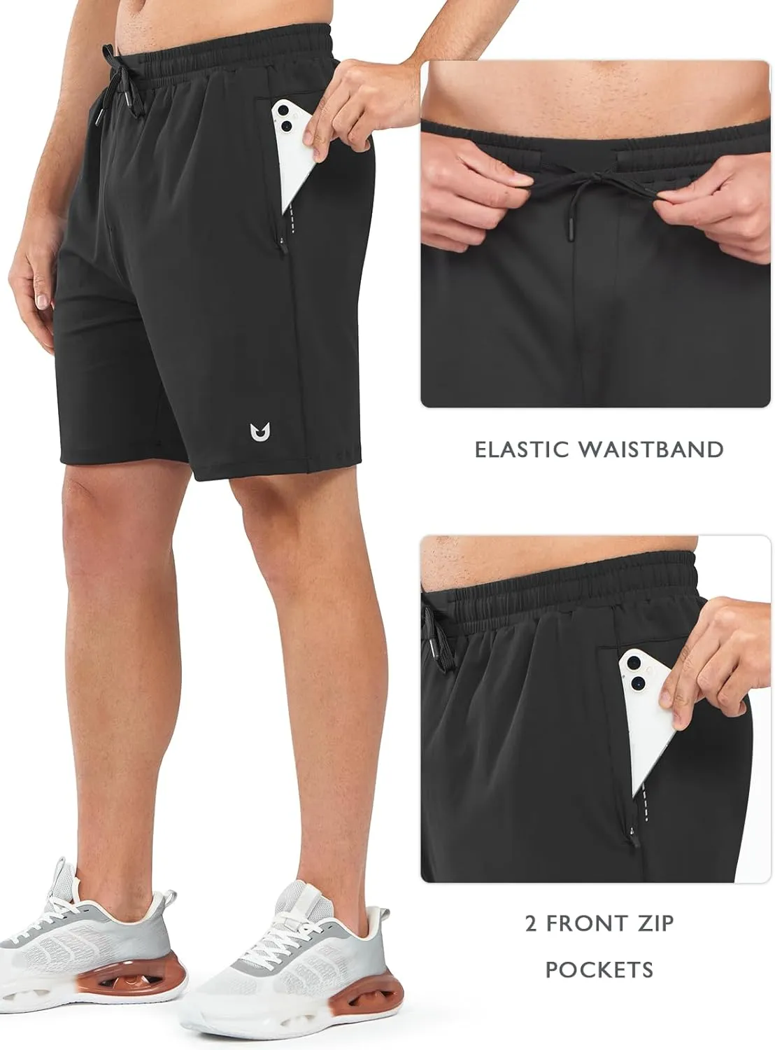 NORTHYARD Men's 7" Gym Shorts Knit Athletic Tennis Shorts for Men with Zipper Pockets for Workout Athletic Training