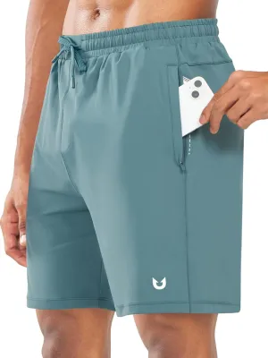 NORTHYARD Men's 7" Gym Shorts Knit Athletic Tennis Shorts for Men with Zipper Pockets for Workout Athletic Training