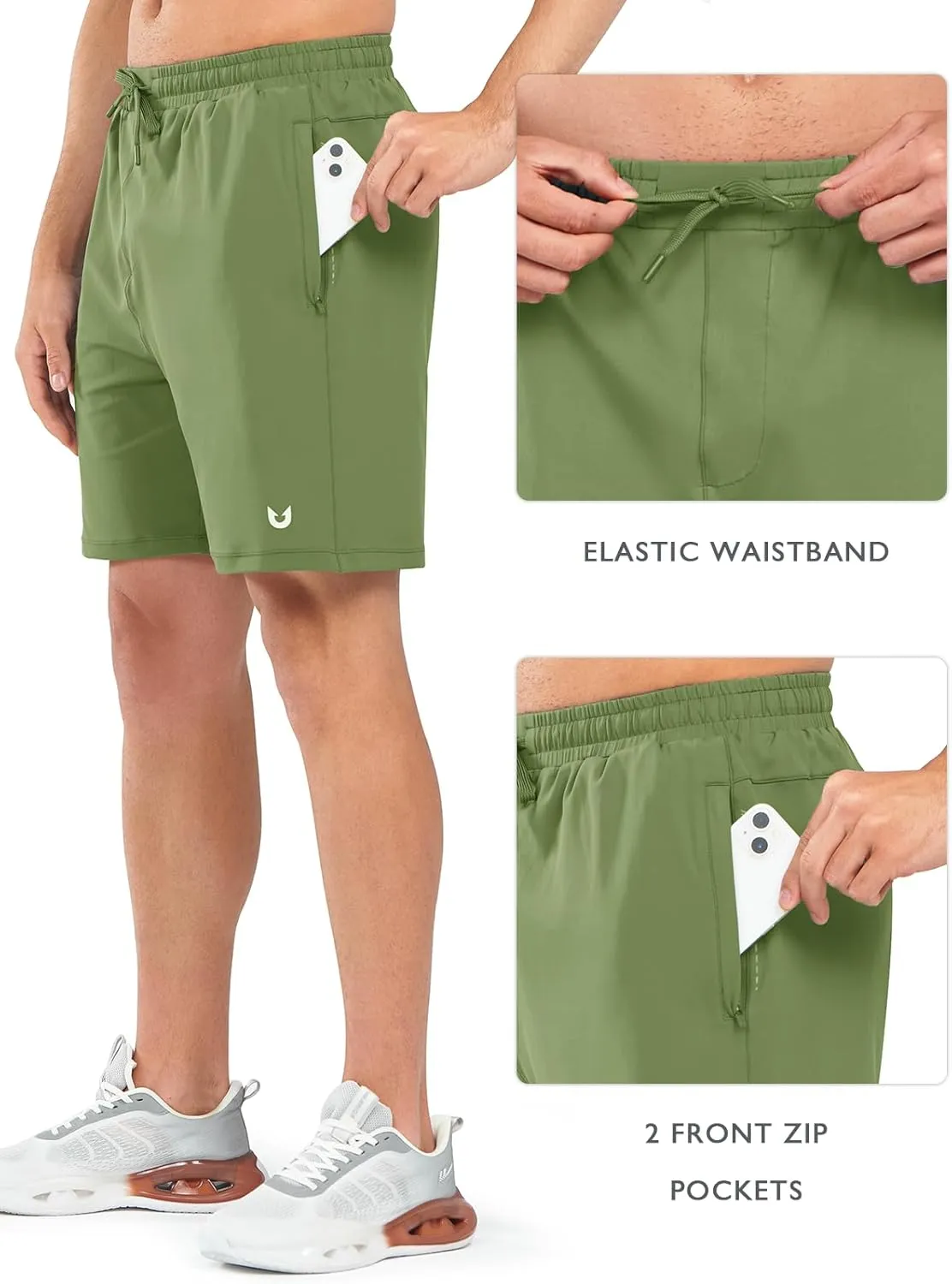 NORTHYARD Men's 7" Gym Shorts Knit Athletic Tennis Shorts for Men with Zipper Pockets for Workout Athletic Training