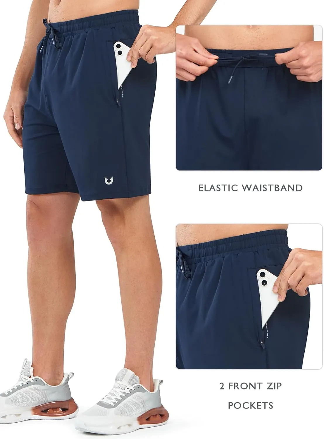 NORTHYARD Men's 7" Gym Shorts Knit Athletic Tennis Shorts for Men with Zipper Pockets for Workout Athletic Training