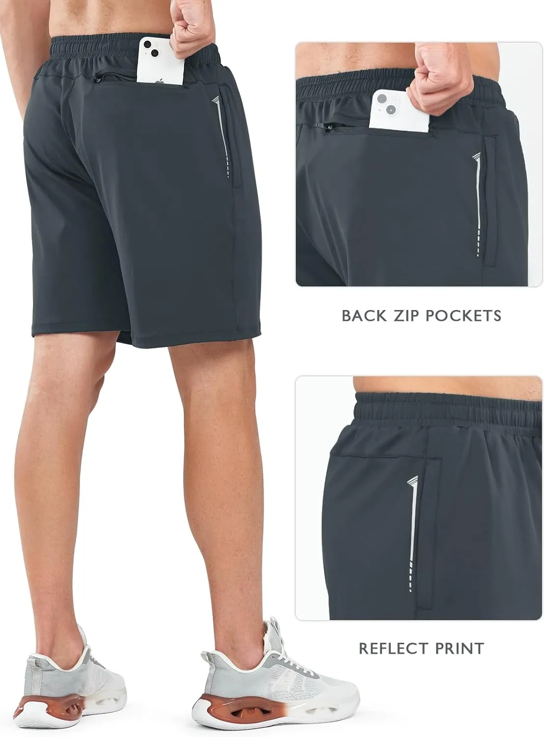NORTHYARD Men's 7" Gym Shorts Knit Athletic Tennis Shorts for Men with Zipper Pockets for Workout Athletic Training