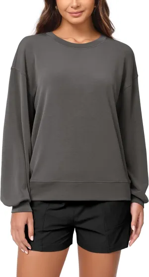 ODODOS Modal Soft Oversized Sweatshirts for Women Crew Neck Long Sleeve Relaxed Pullover Tops