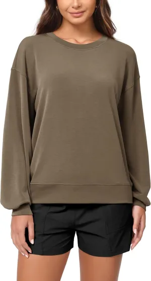 ODODOS Modal Soft Oversized Sweatshirts for Women Crew Neck Long Sleeve Relaxed Pullover Tops
