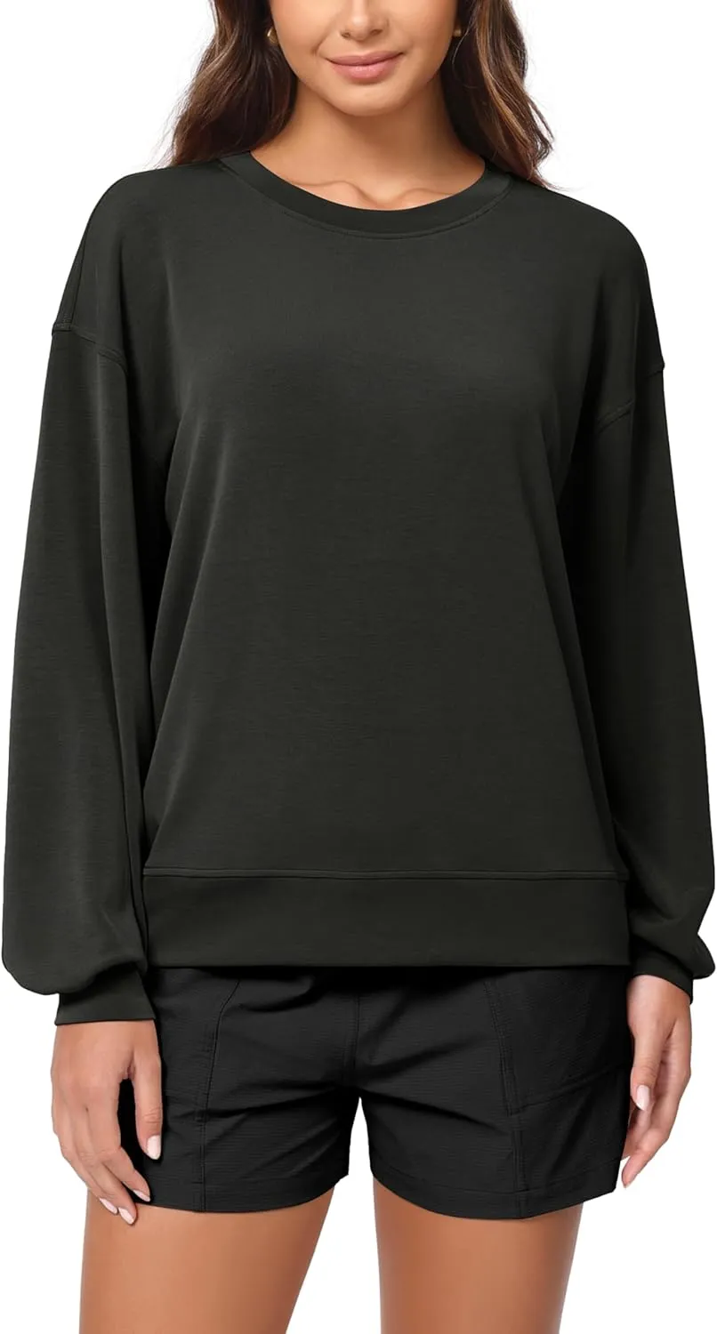 ODODOS Modal Soft Oversized Sweatshirts for Women Crew Neck Long Sleeve Relaxed Pullover Tops