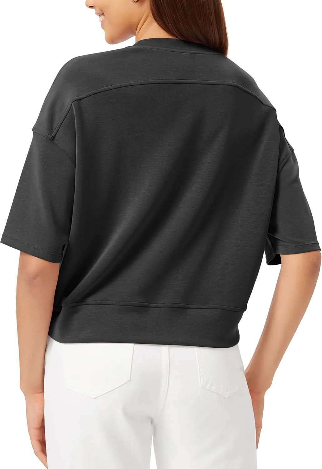ODODOS Modal Soft Short Sleeve T-Shirts for Women Oversized Crew Neck Tee Relaxed Pullover Tops