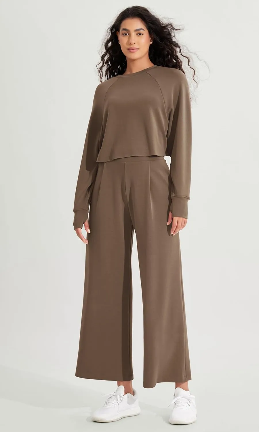 ODODOS Modal Soft Wide Leg Cropped Pants for Women High Waist Casual Relaxed Pants with Pockets-25 Inseam